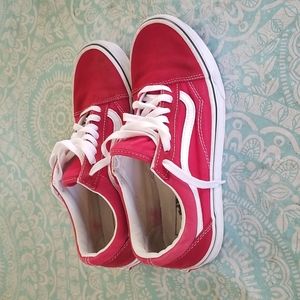 VANS Old School Red/White Womens Shoes